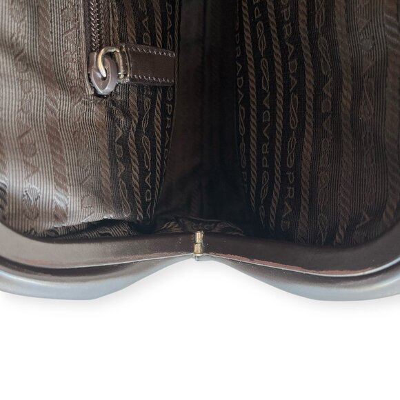 Authentic Prada East-West Doctor's Dark Brown Leather Top Handle Bag - Picture 15 of 16
